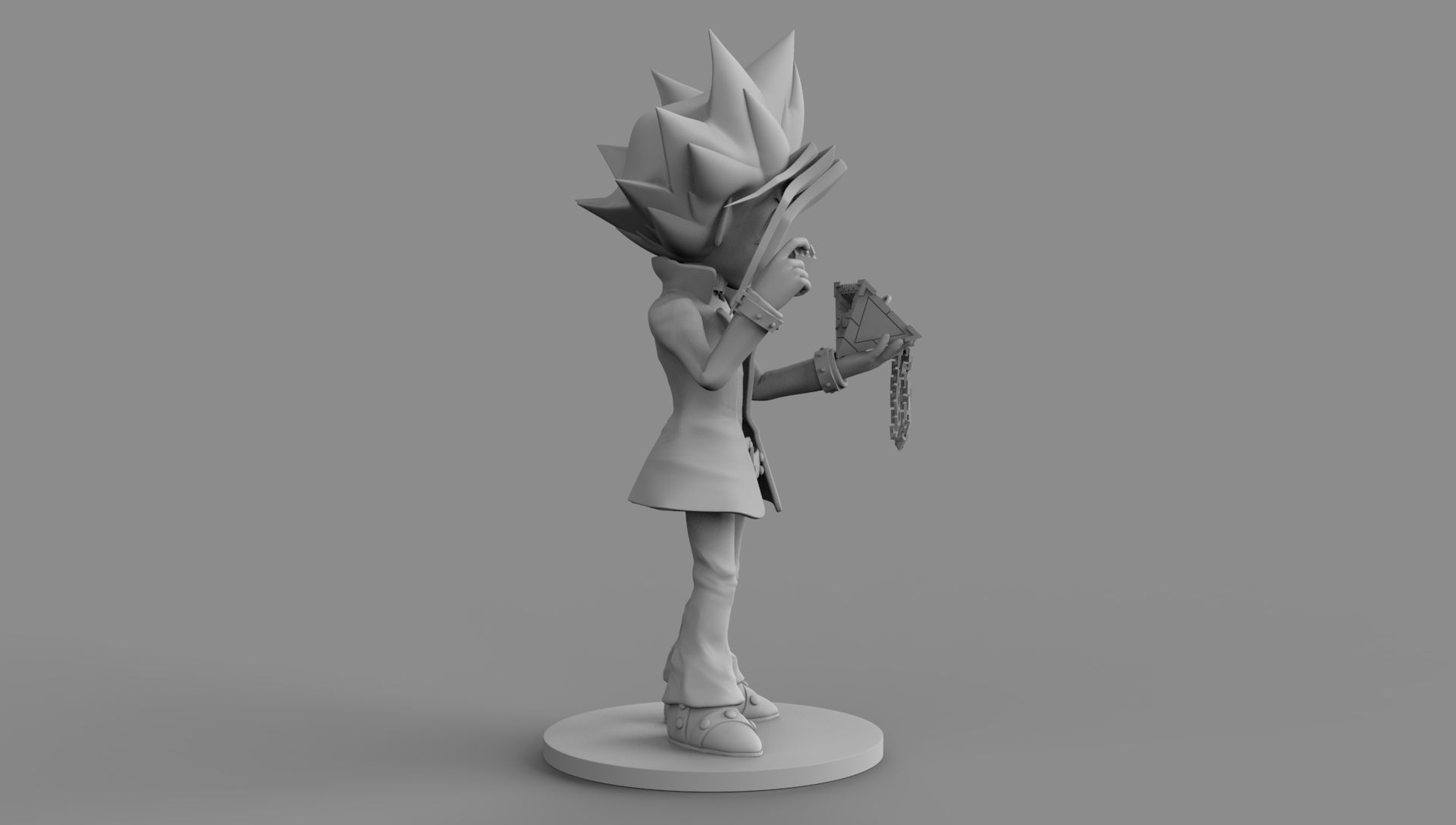 Yu Gi Oh With Millennium Puzzle On Hand 3D Printing Diorama 3D print model_24