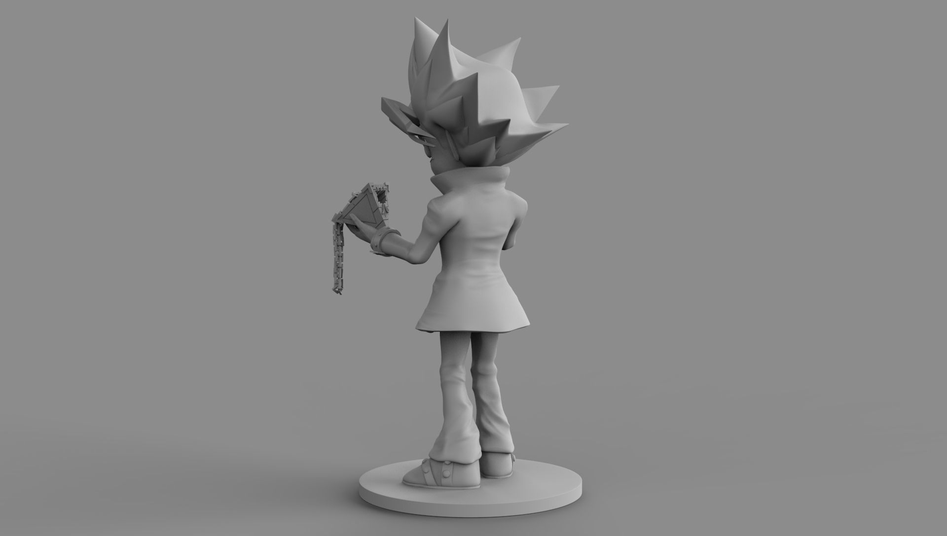 Yu Gi Oh With Millennium Puzzle On Hand 3D Printing Diorama 3D print model_17