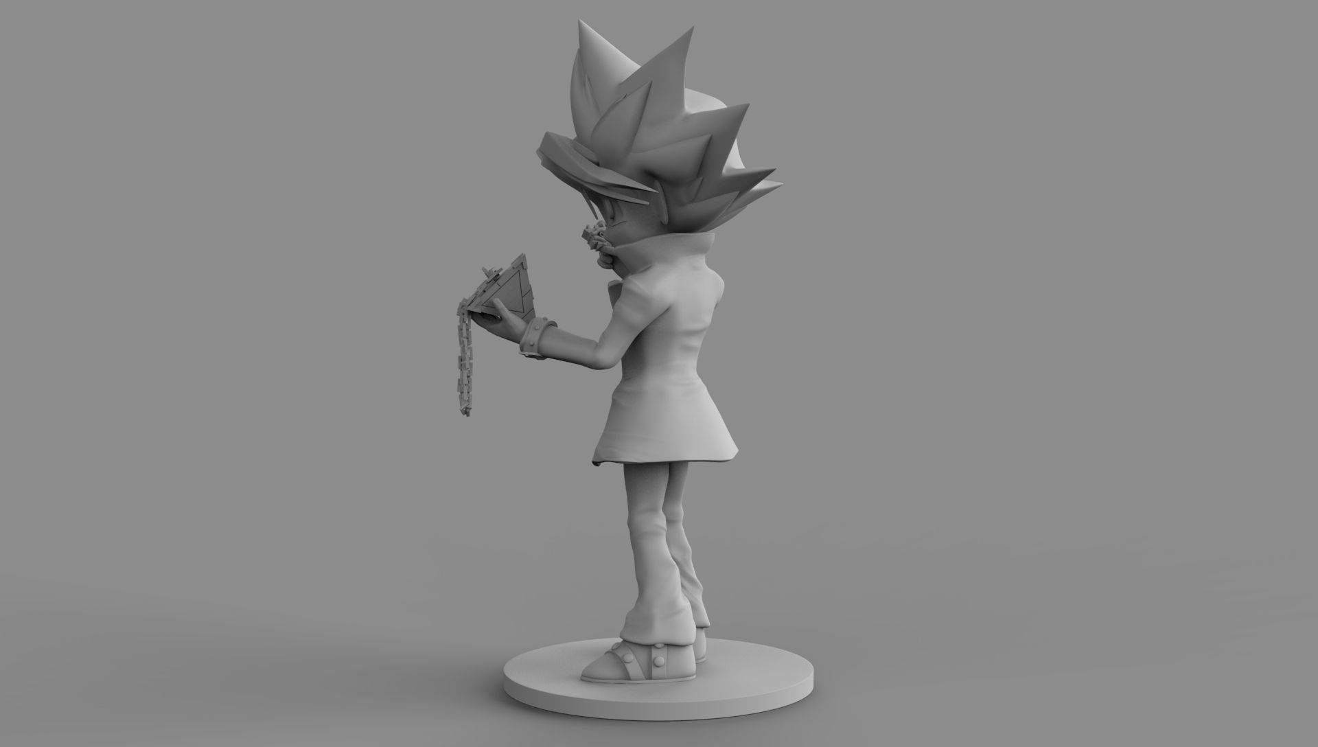 Yu Gi Oh With Millennium Puzzle On Hand 3D Printing Diorama 3D print model_16