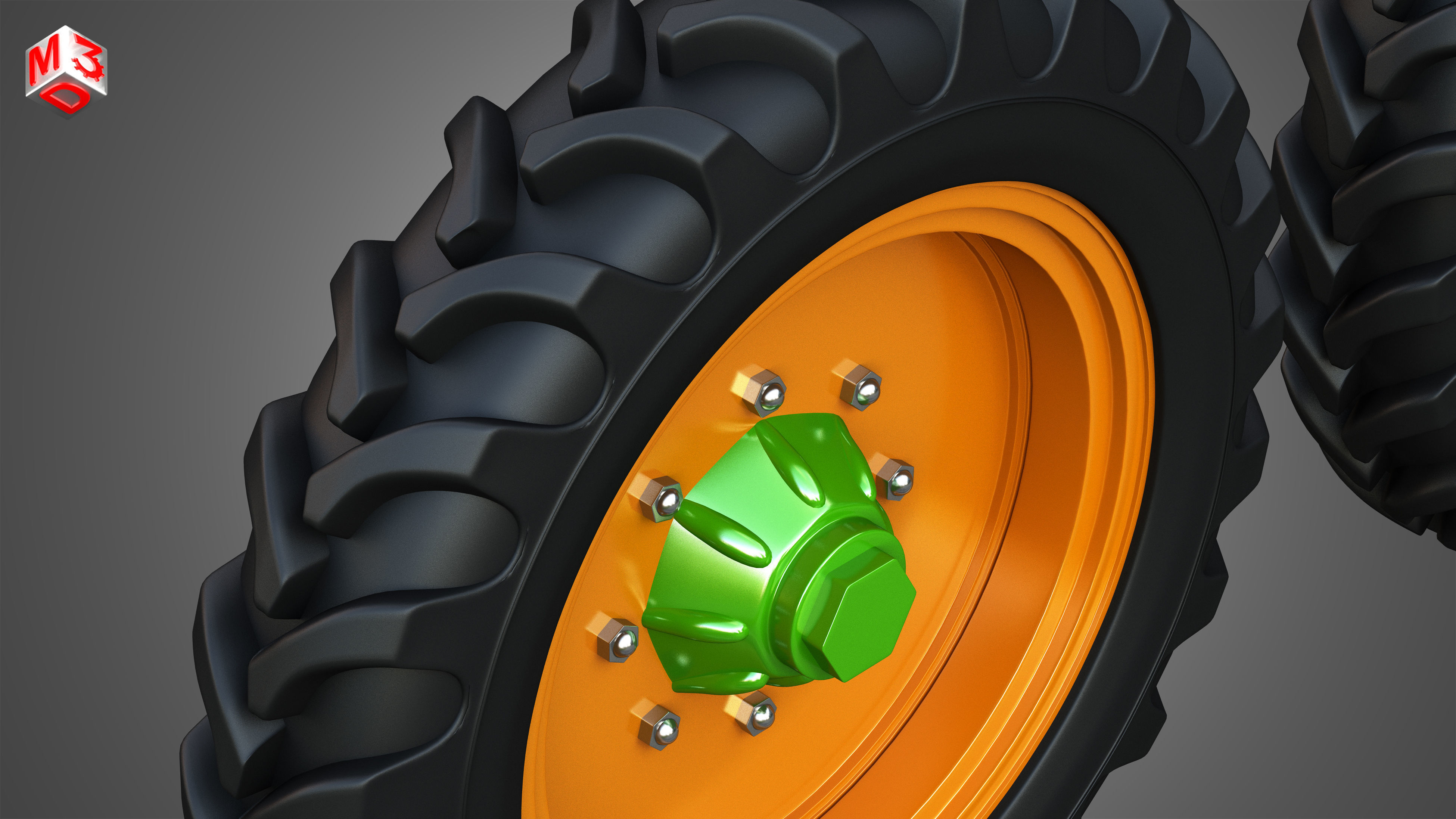 Tractor Tires and Rims - T08 3D model_8