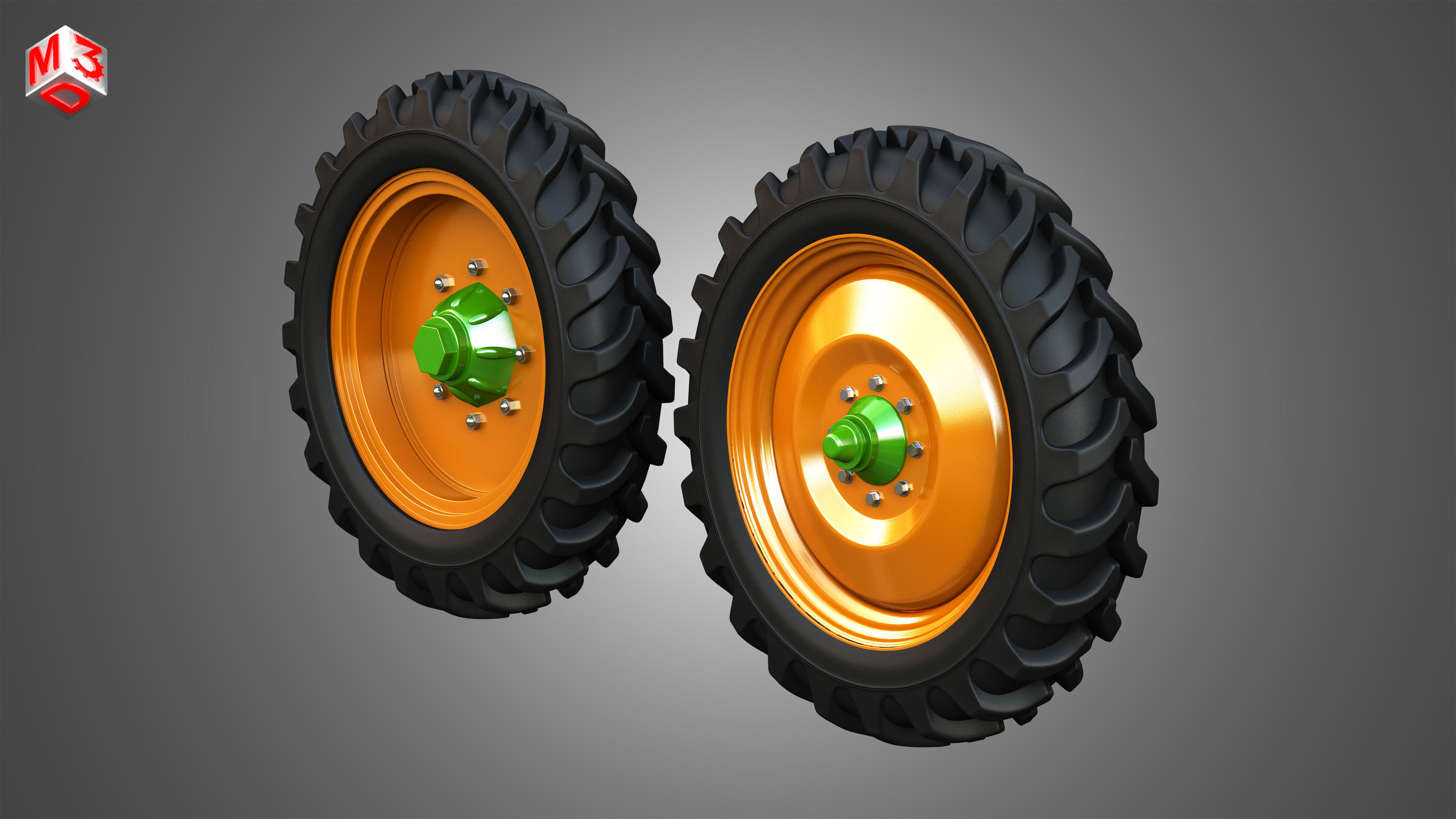 Tractor Tires and Rims - T08 3D model_1