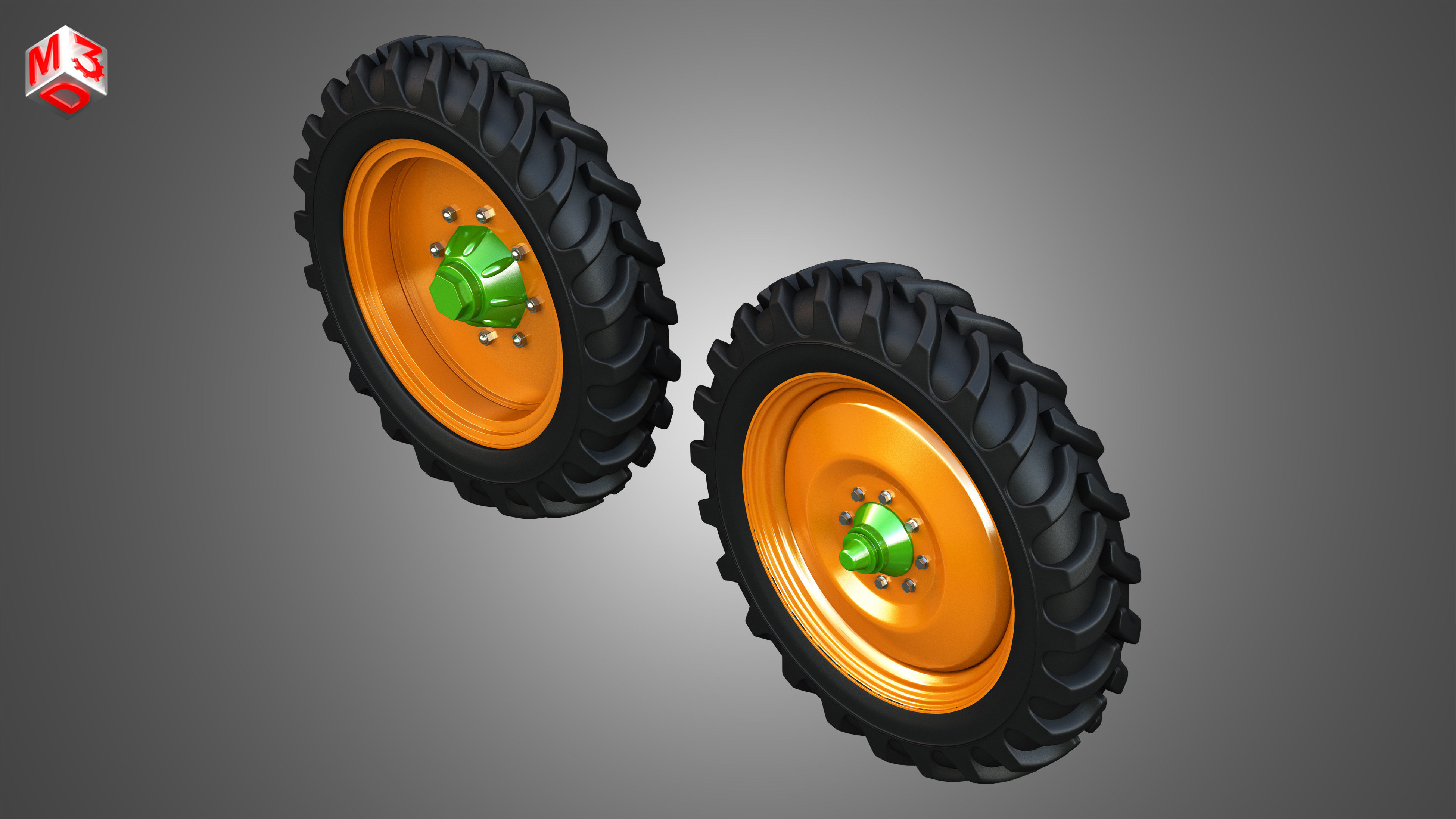 Tractor Tires and Rims - T08 3D model_5