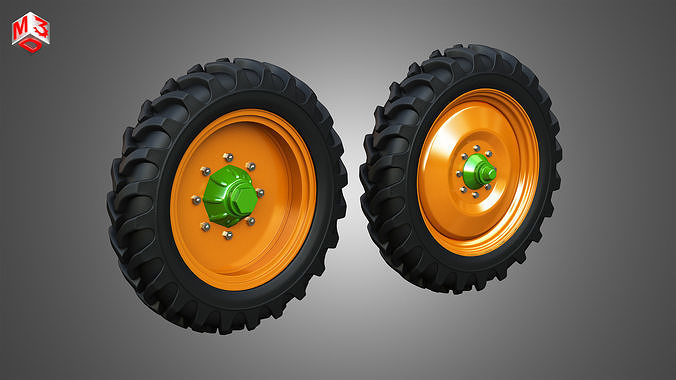 Tractor Tires and Rims - T08 3D model