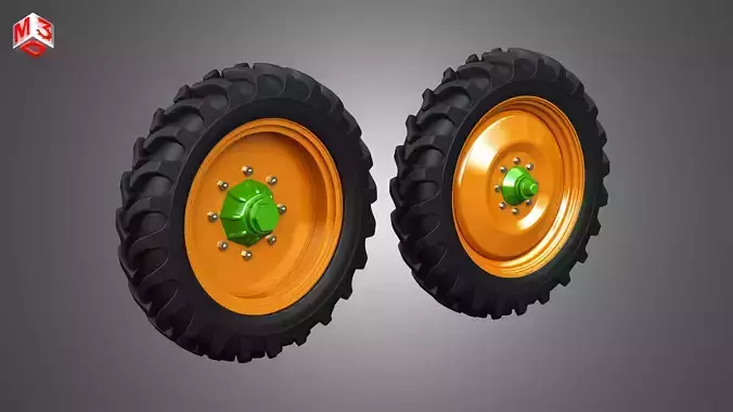 Tractor Tires and Rims - T08 3D model
