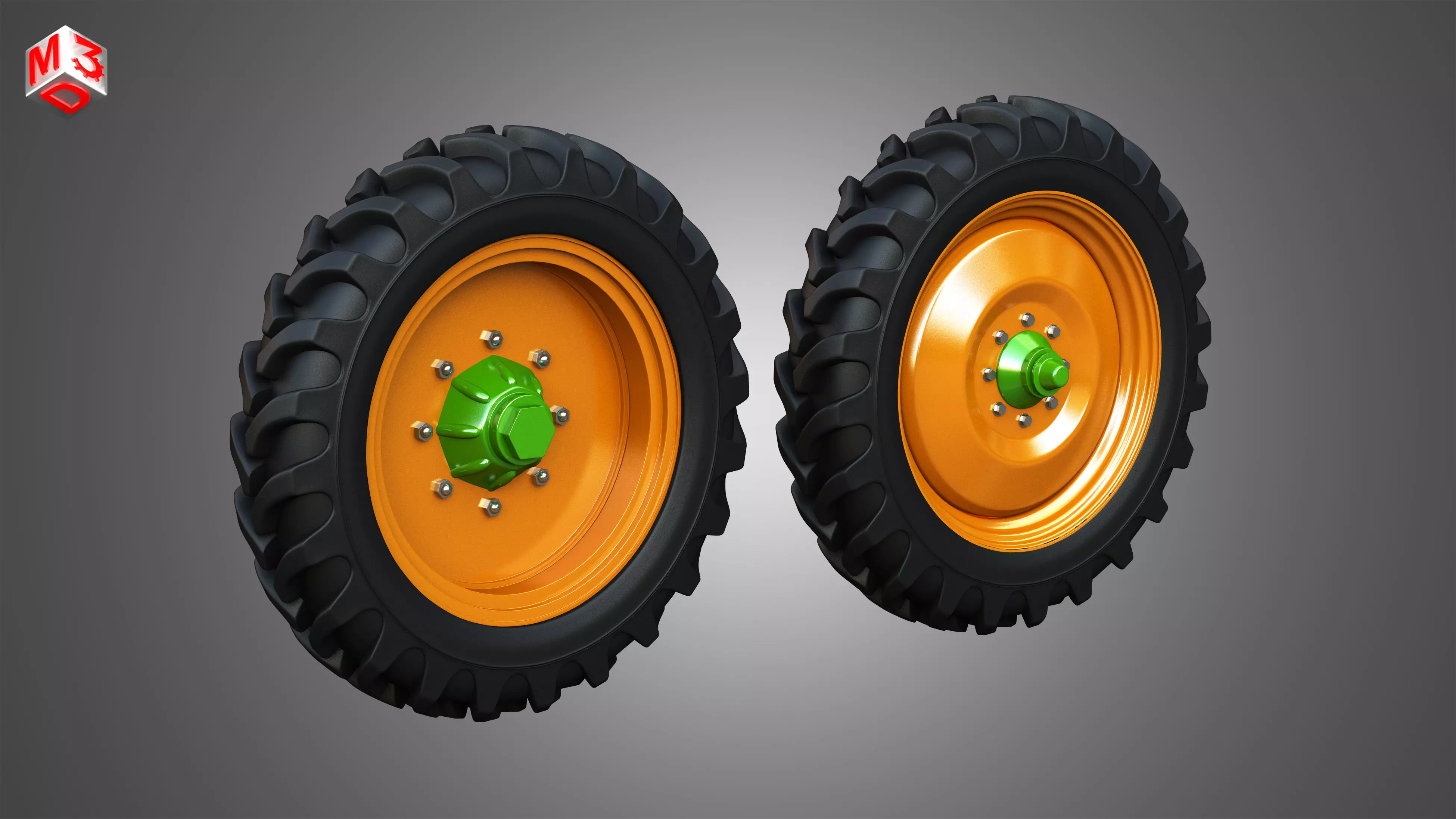 Tractor Tires and Rims - T08 3D model_0