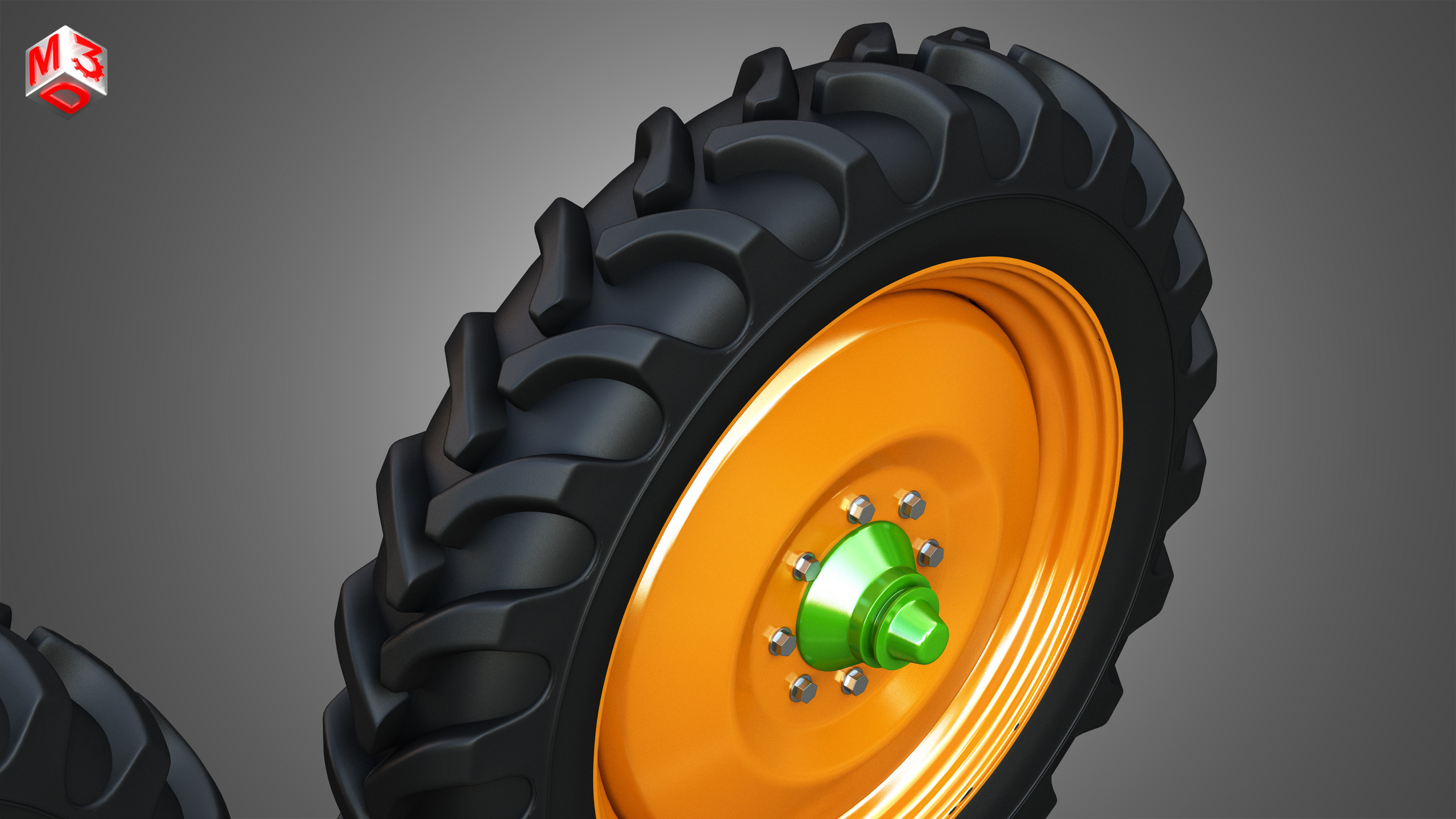 Tractor Tires and Rims - T08 3D model_9