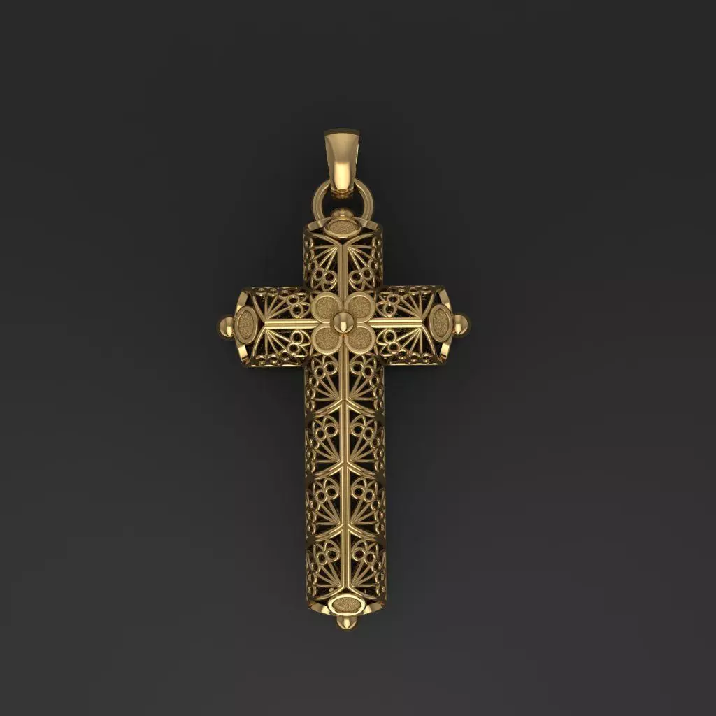 Openwork cross 3D print model_0