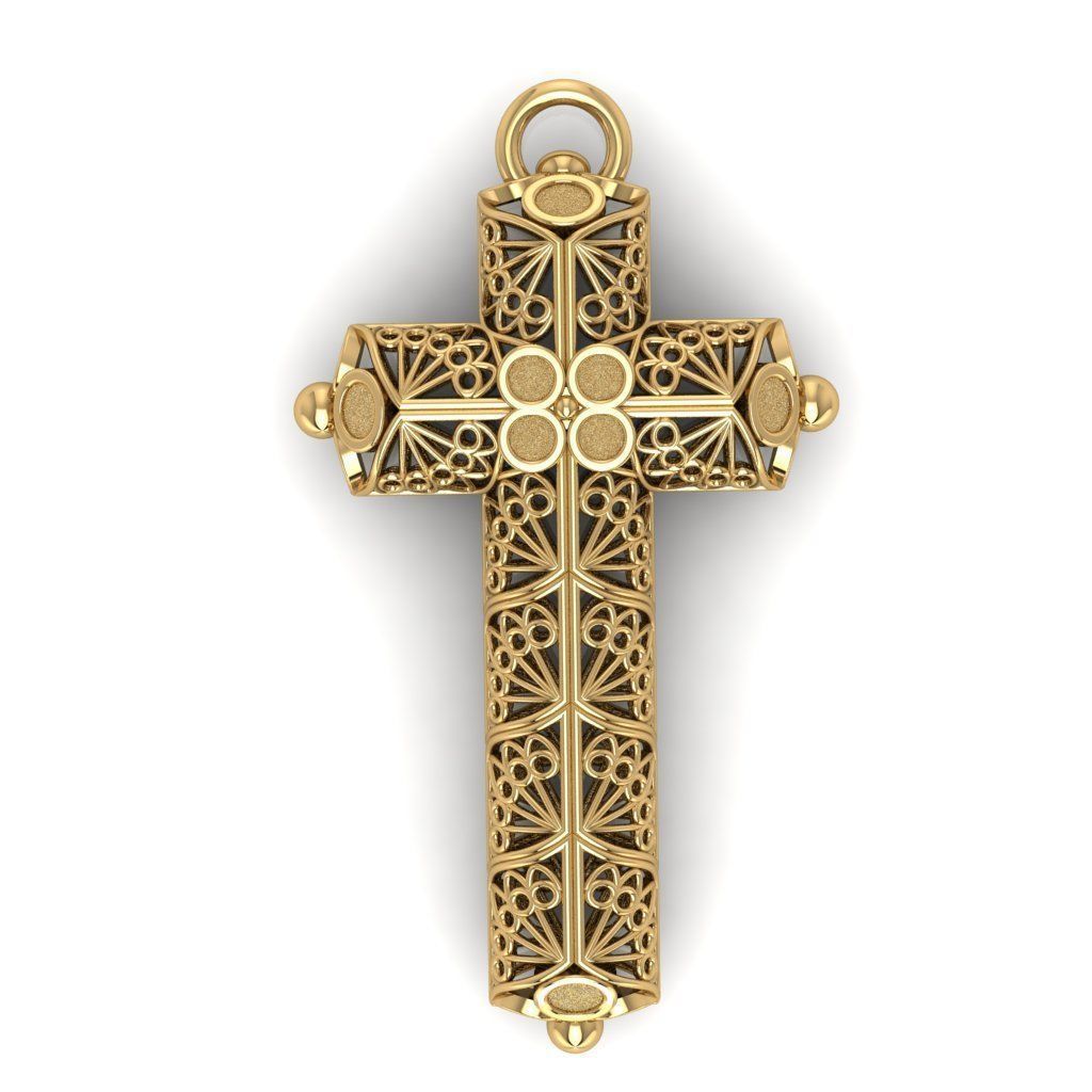 Openwork cross 3D print model_7