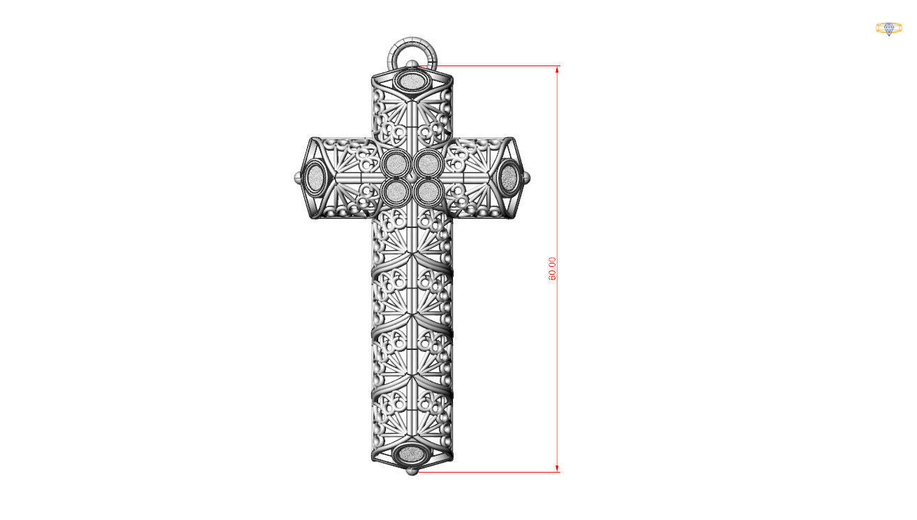 Openwork cross 3D print model_2