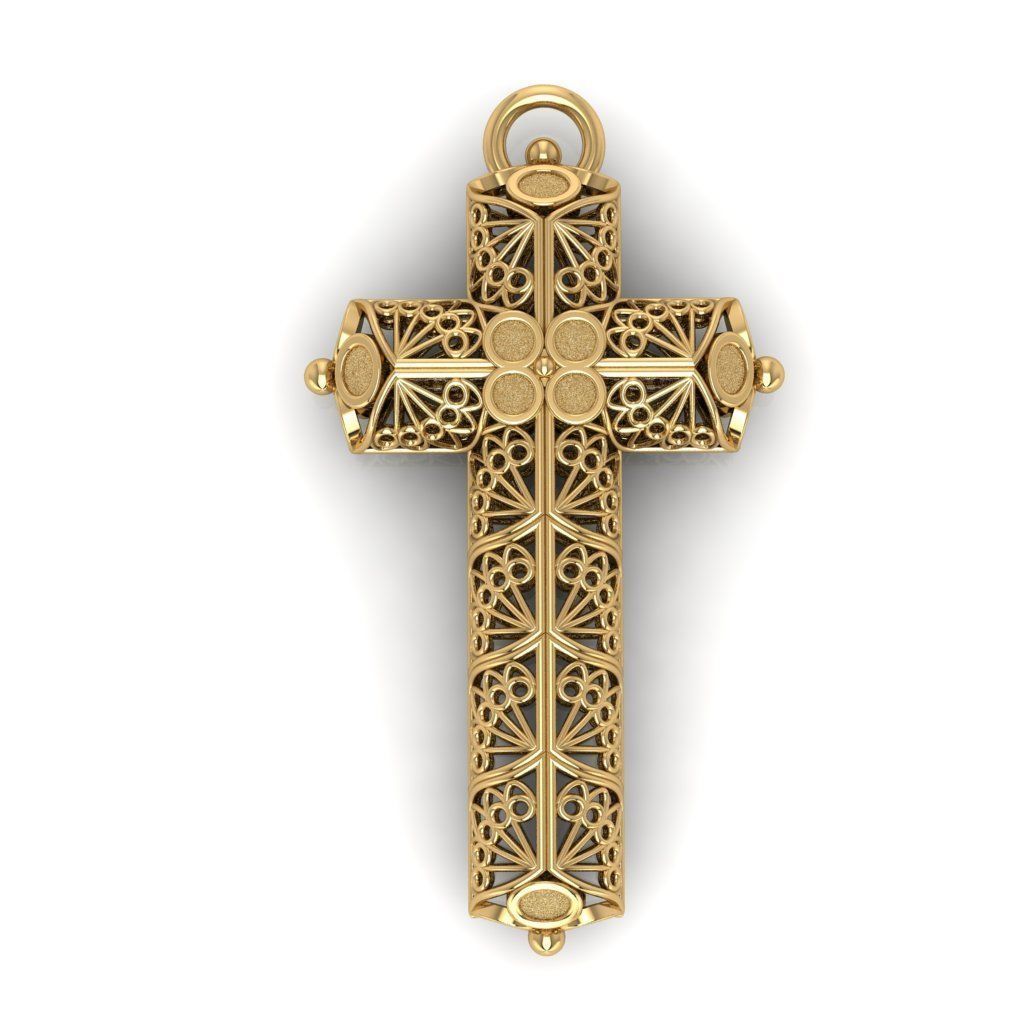 Openwork cross 3D print model_5