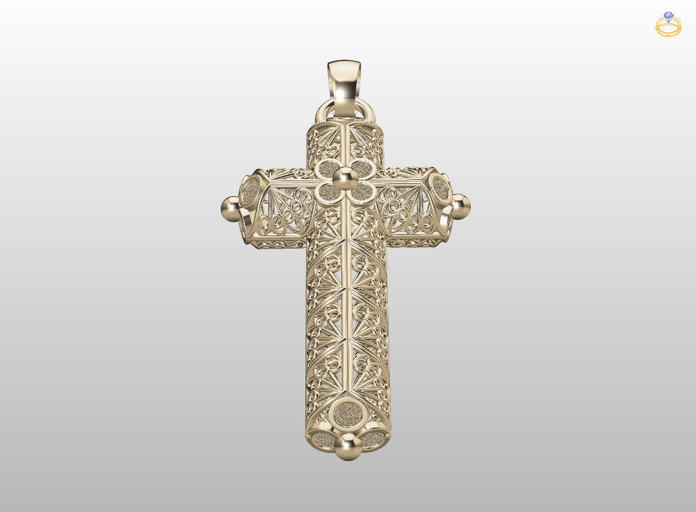 Openwork cross 3D print model_17