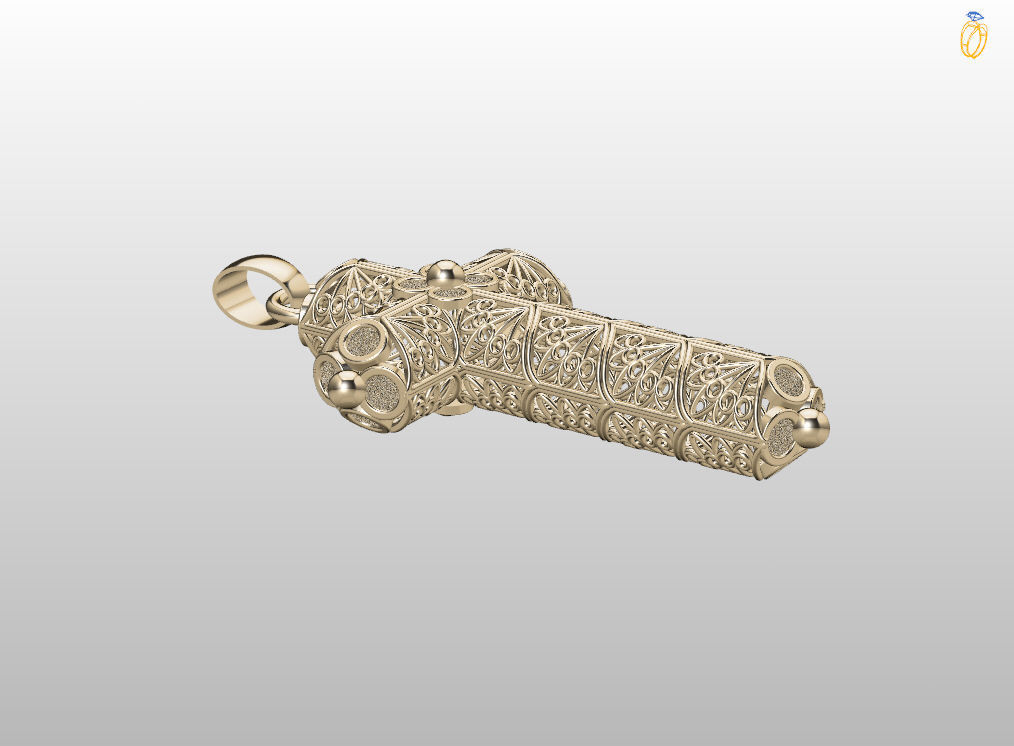 Openwork cross 3D print model_15