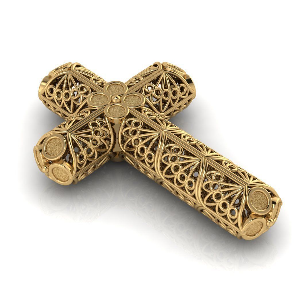 Openwork cross 3D print model_1