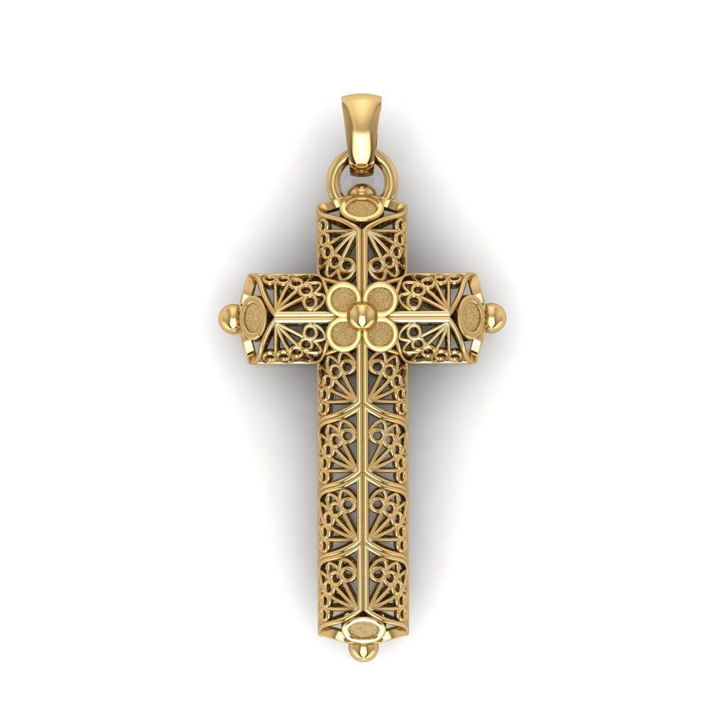 Openwork cross 3D print model_12