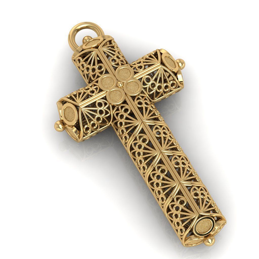 Openwork cross 3D print model_6