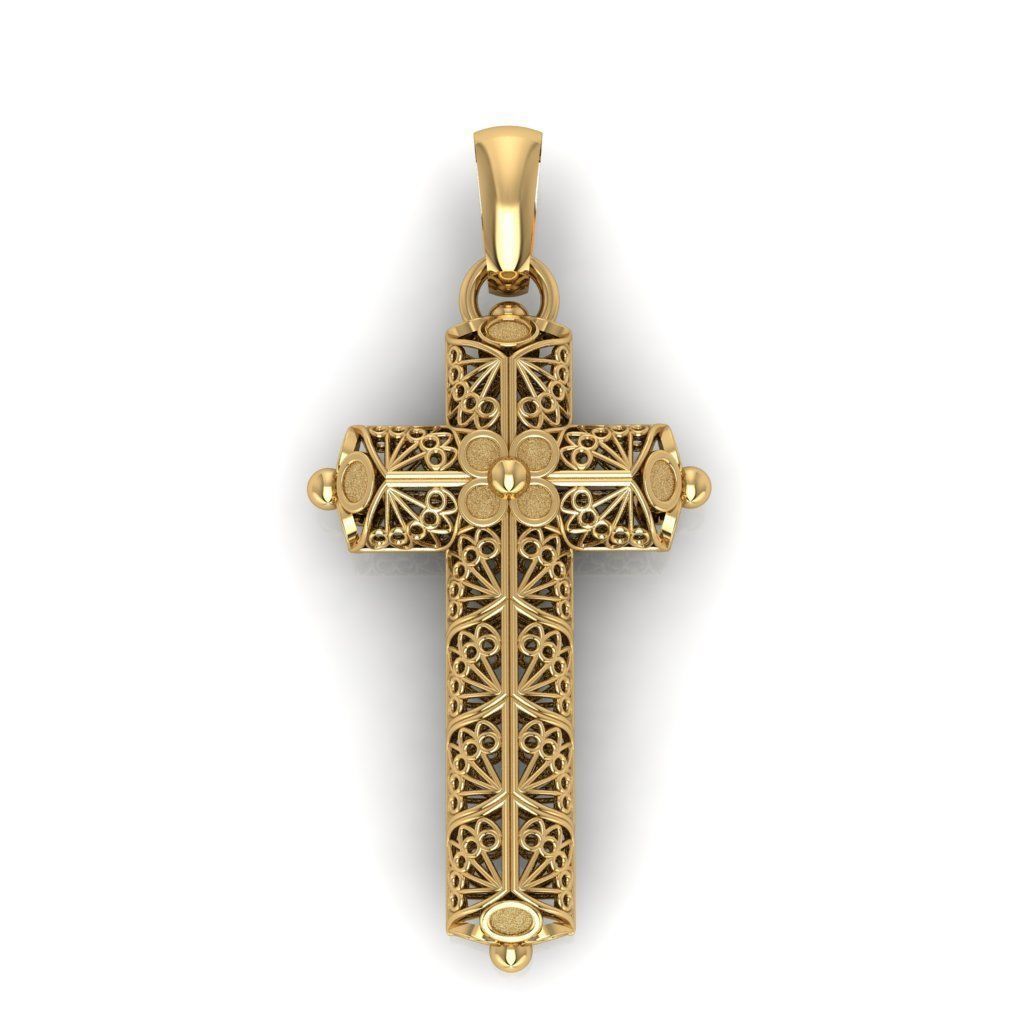 Openwork cross 3D print model_11