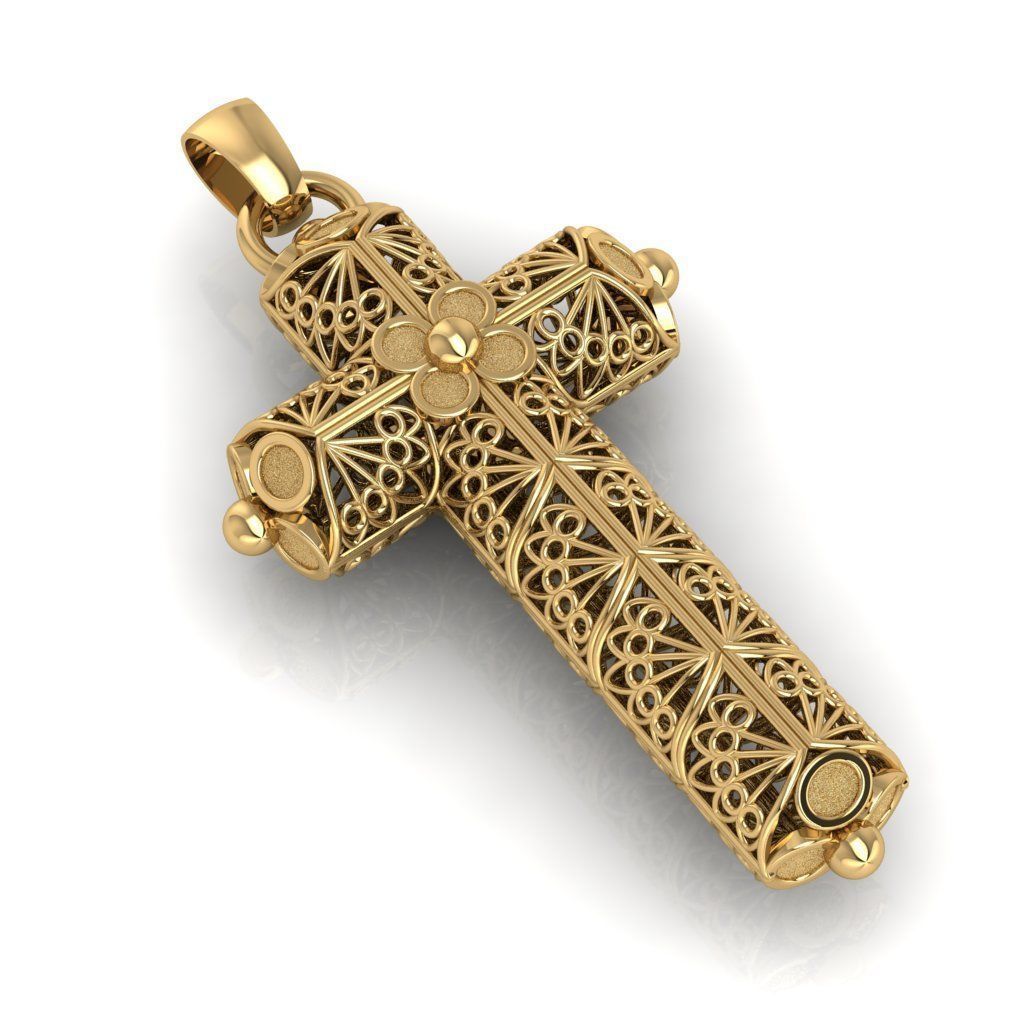 Openwork cross 3D print model_18