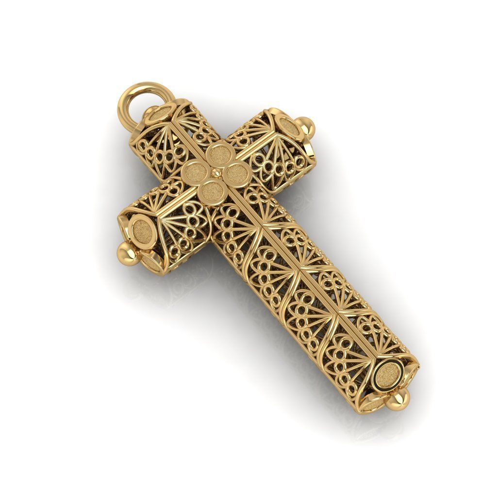 Openwork cross 3D print model_8