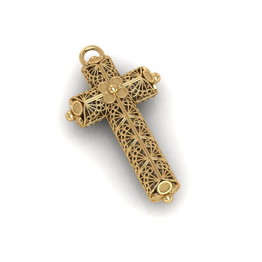 Openwork cross 3D print model_10