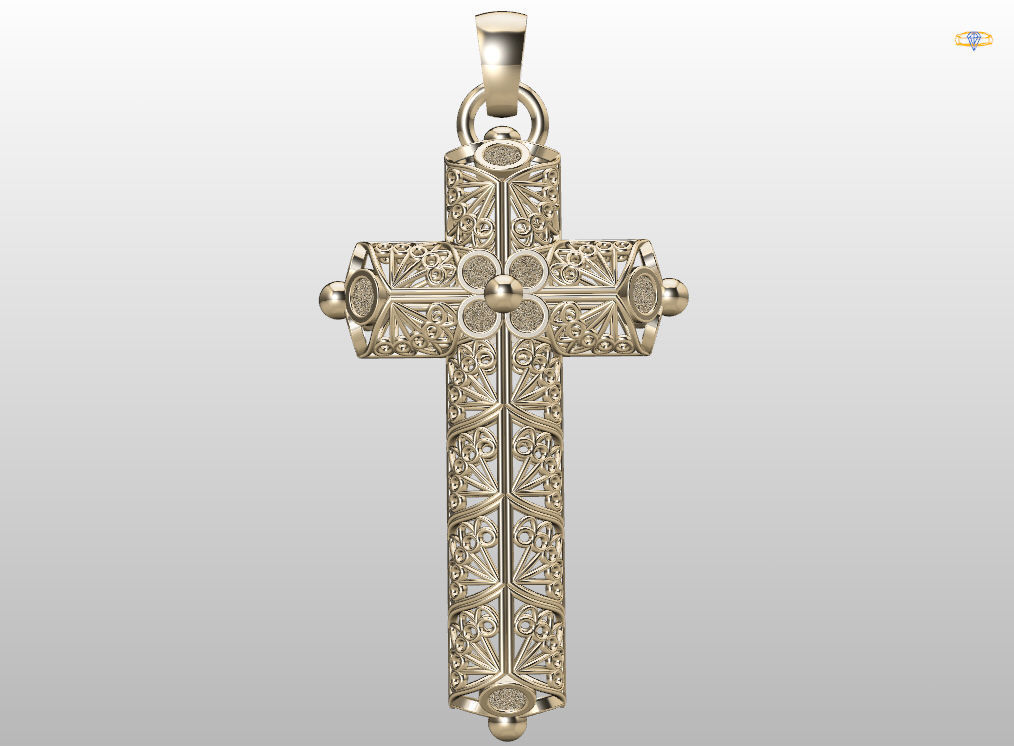 Openwork cross 3D print model_16