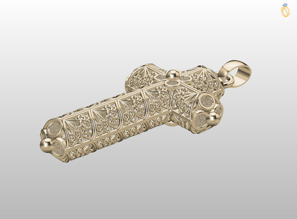 Openwork cross 3D print model_14