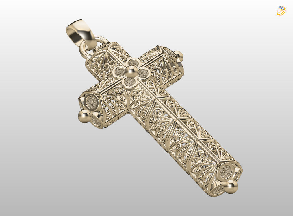 Openwork cross 3D print model_13