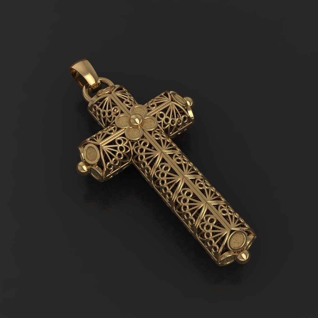 Openwork cross 3D print model_22