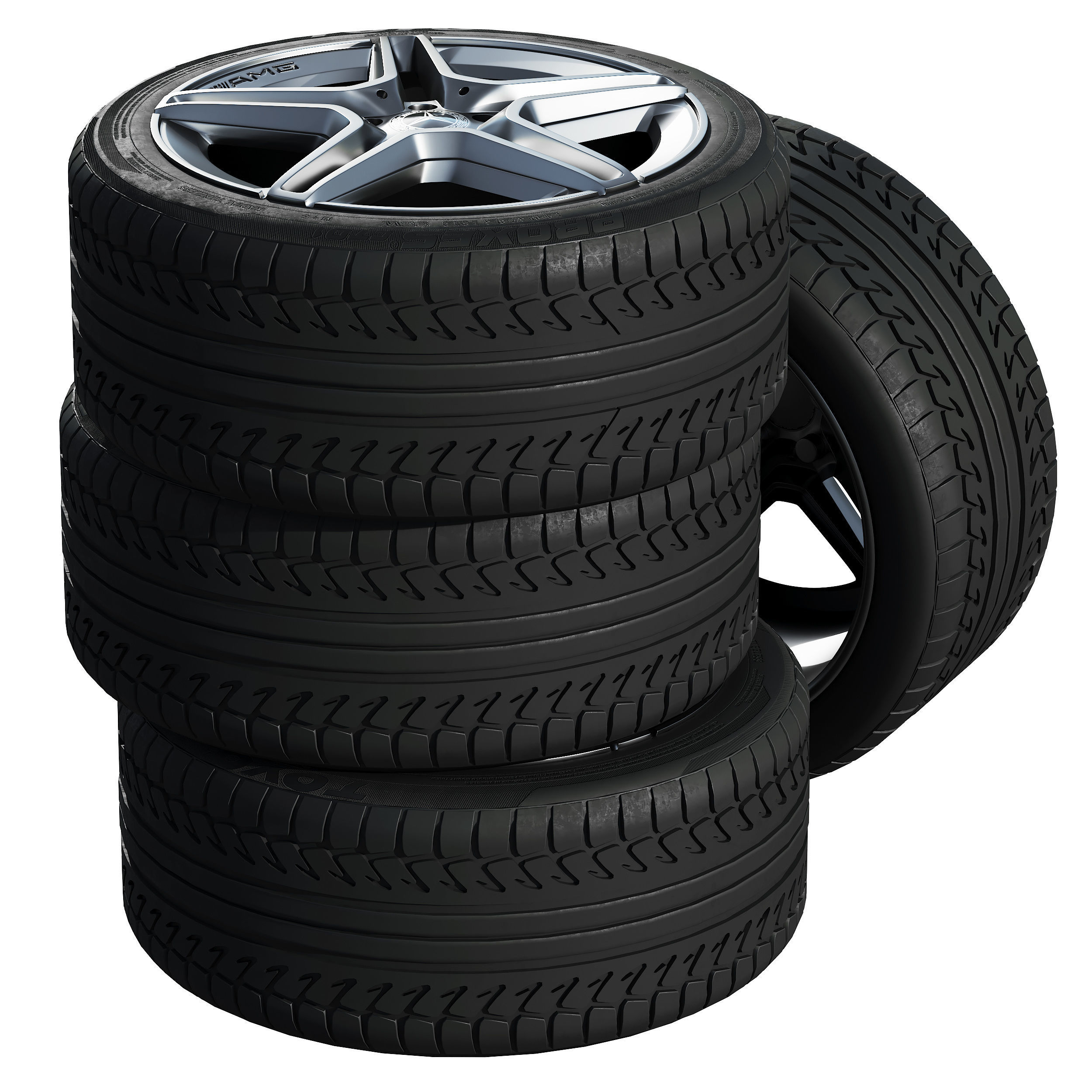 Mercedes wheels 3D model_2
