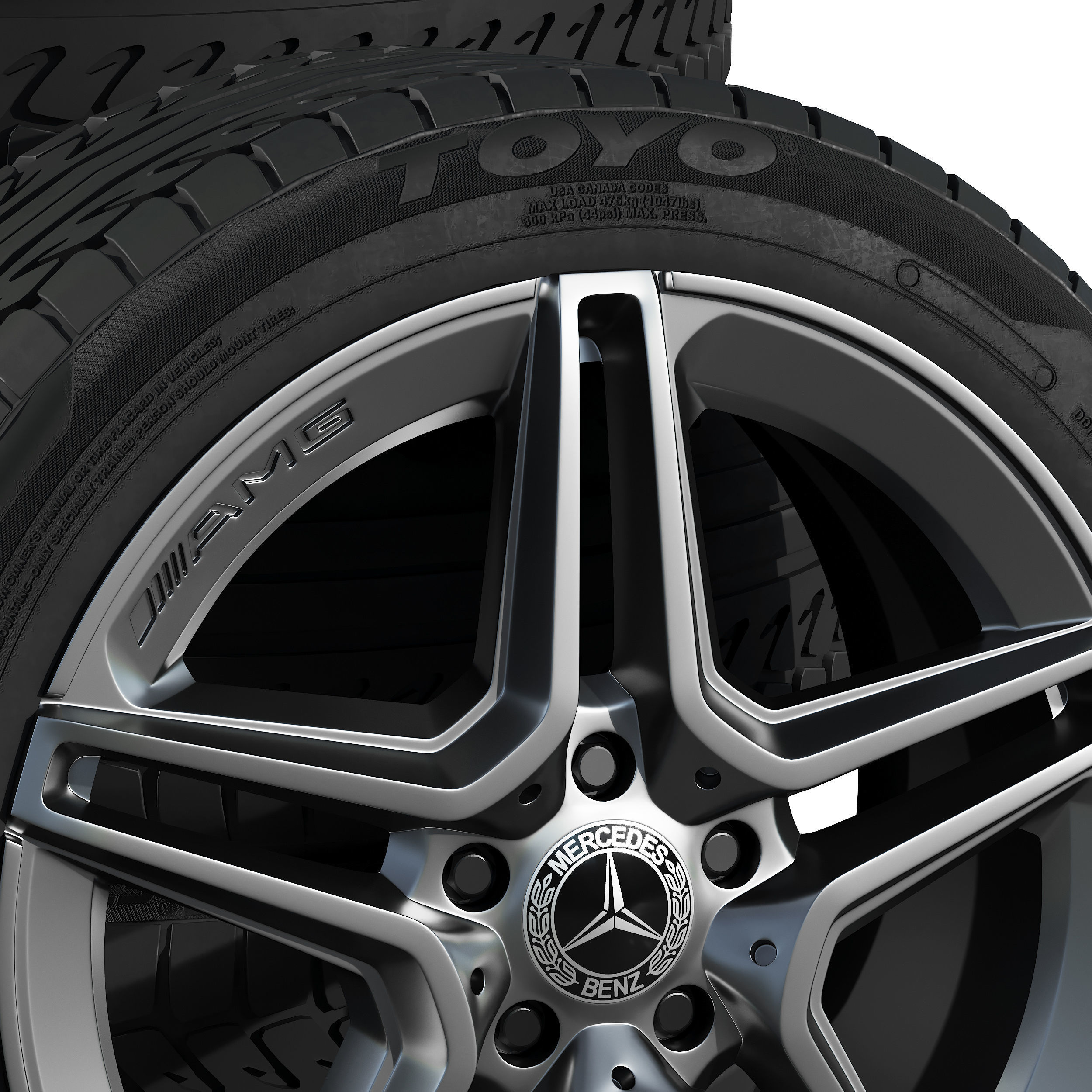 Mercedes wheels 3D model_3