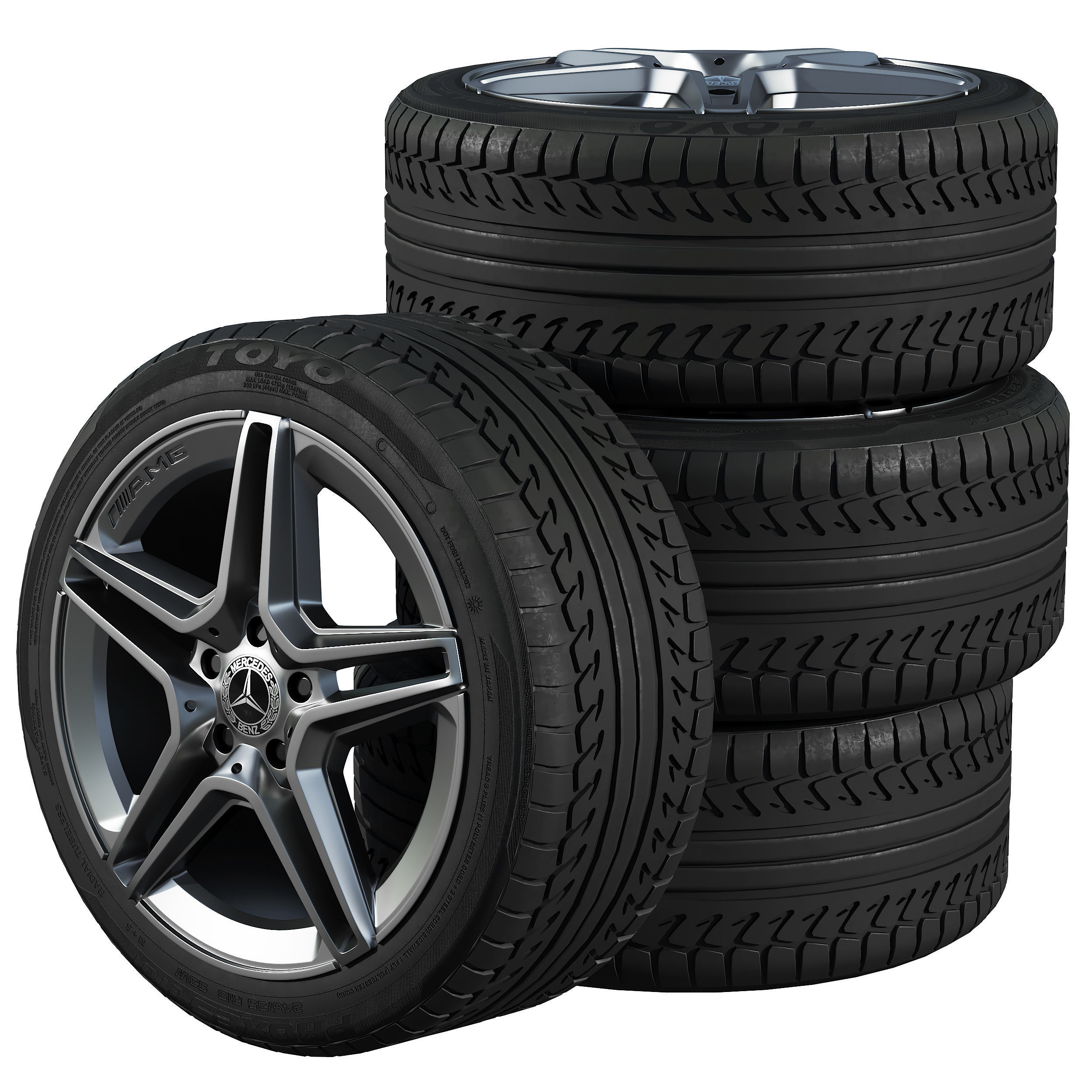 Mercedes wheels 3D model_1