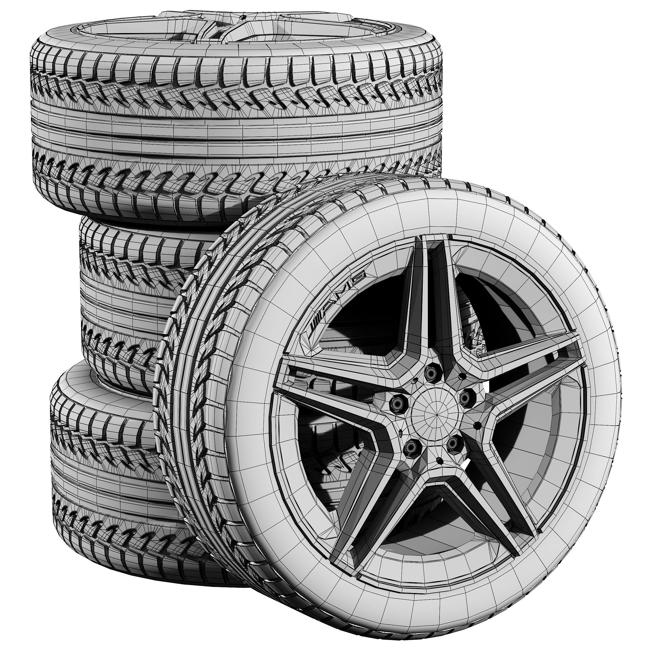 Mercedes wheels 3D model_4