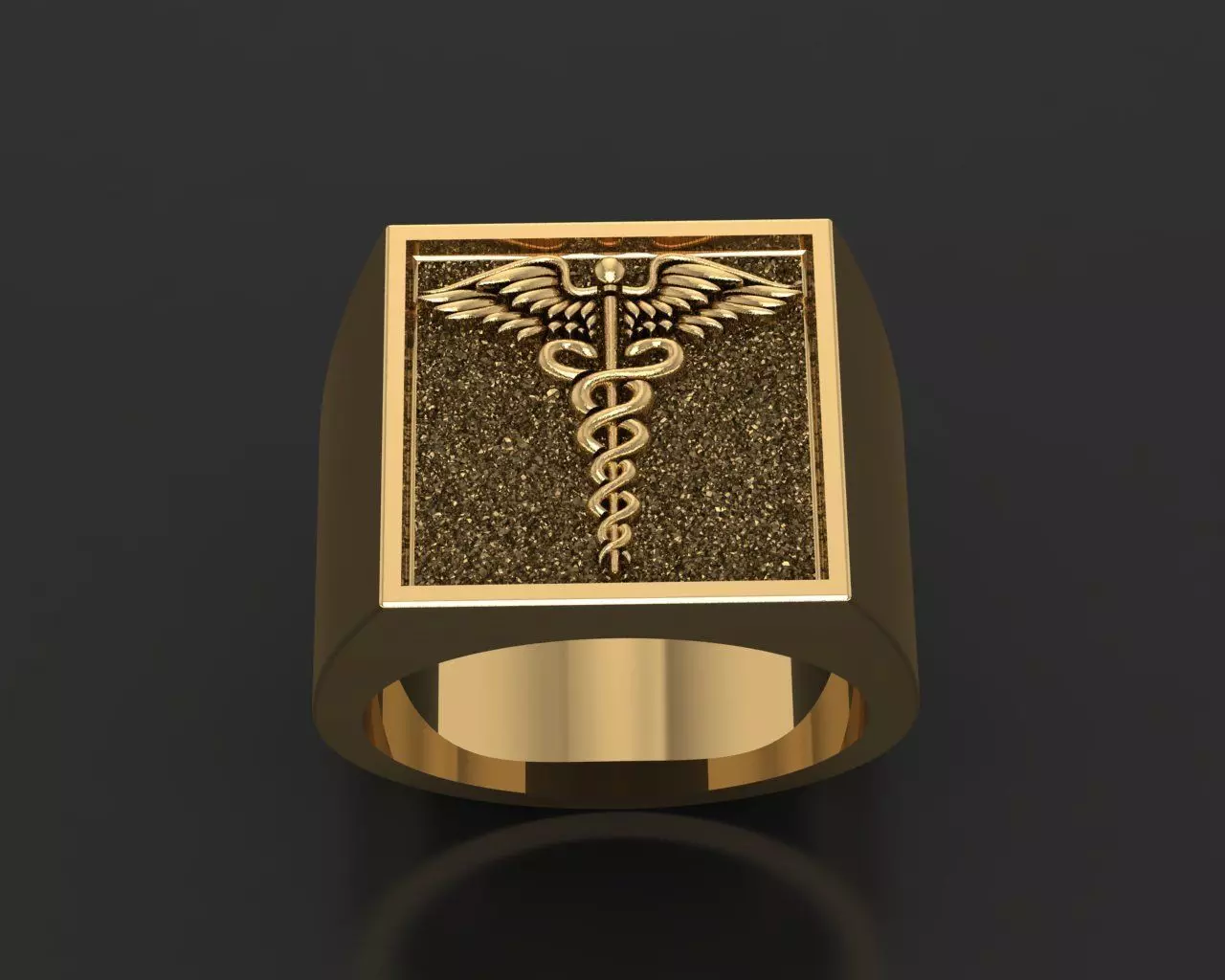 Caduceus ring 3D print model_0