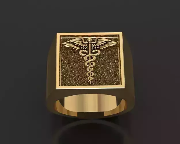 Caduceus ring 3D print model