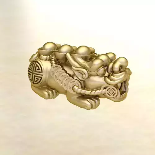 CHARM 3D PRINT gold dragon