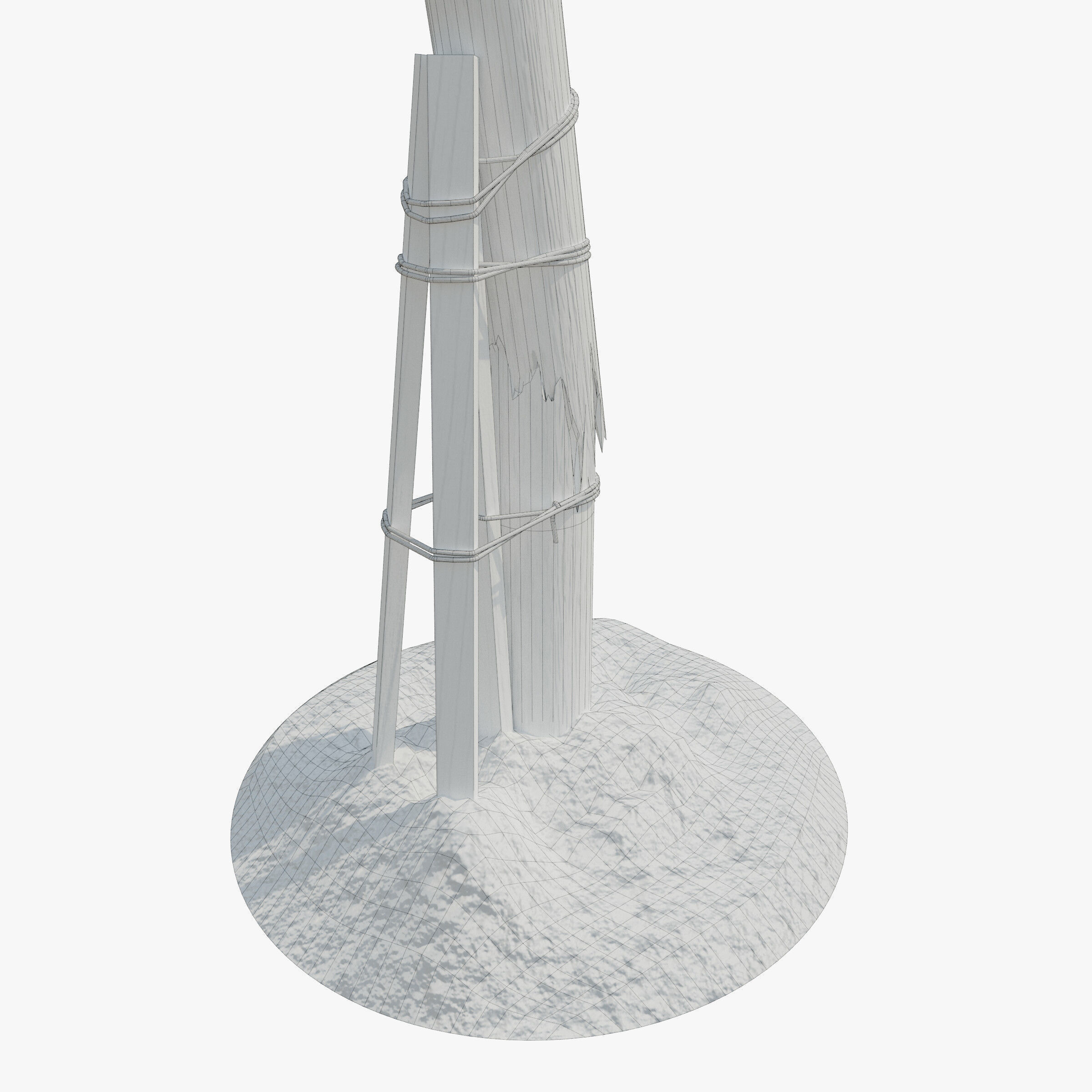 Broken Utility Pole Free low-poly 3D model_12