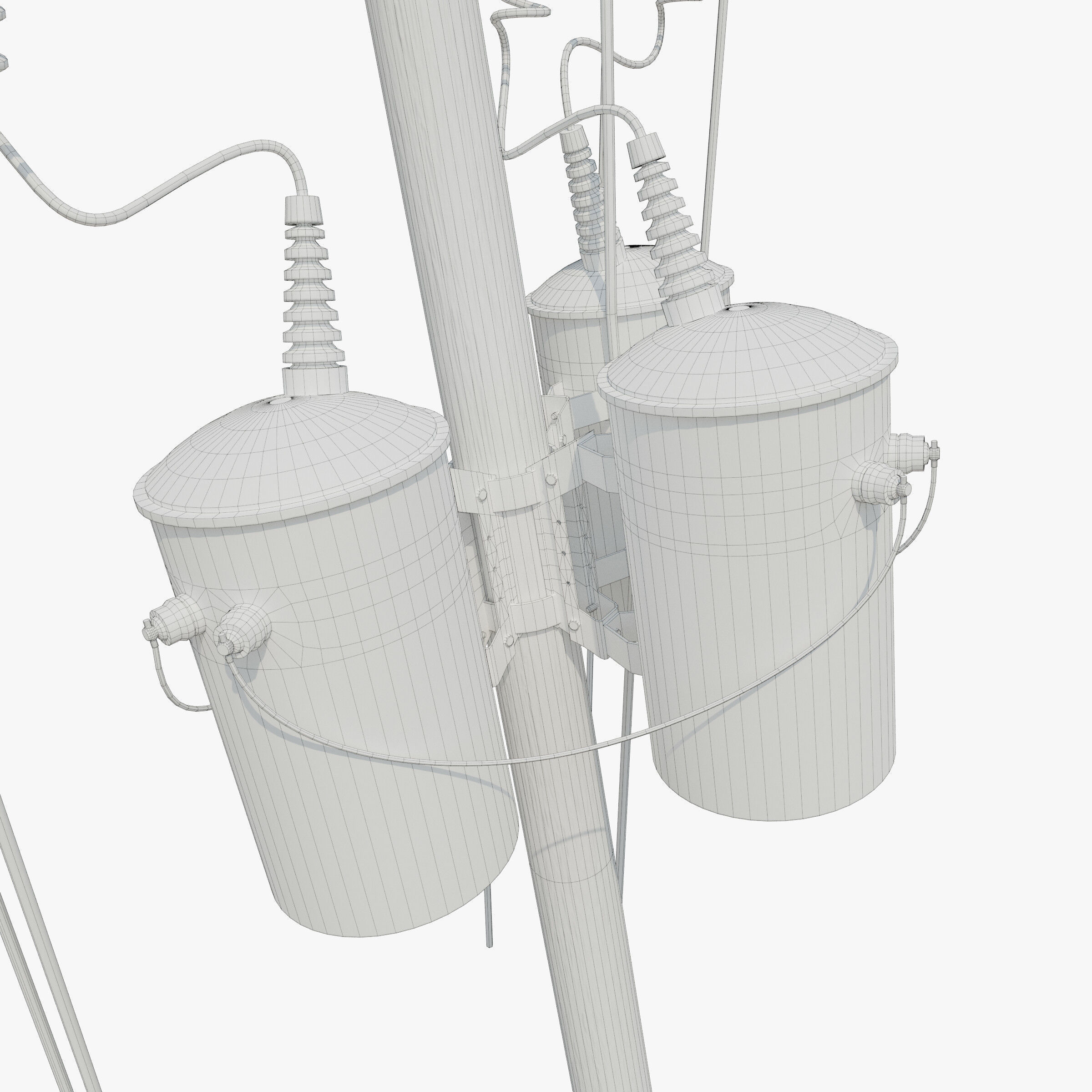 Broken Utility Pole Free low-poly 3D model_8