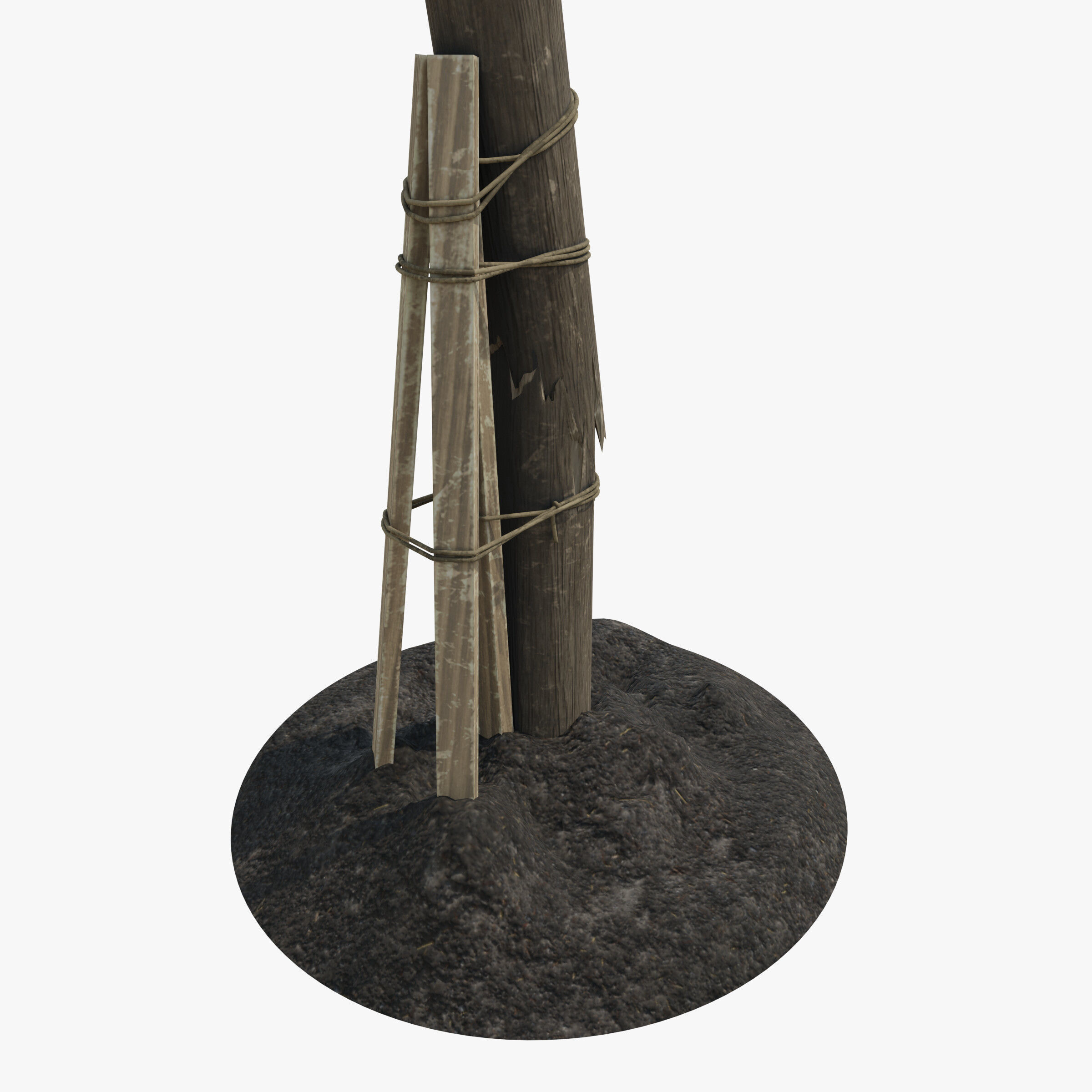 Broken Utility Pole Free low-poly 3D model_11