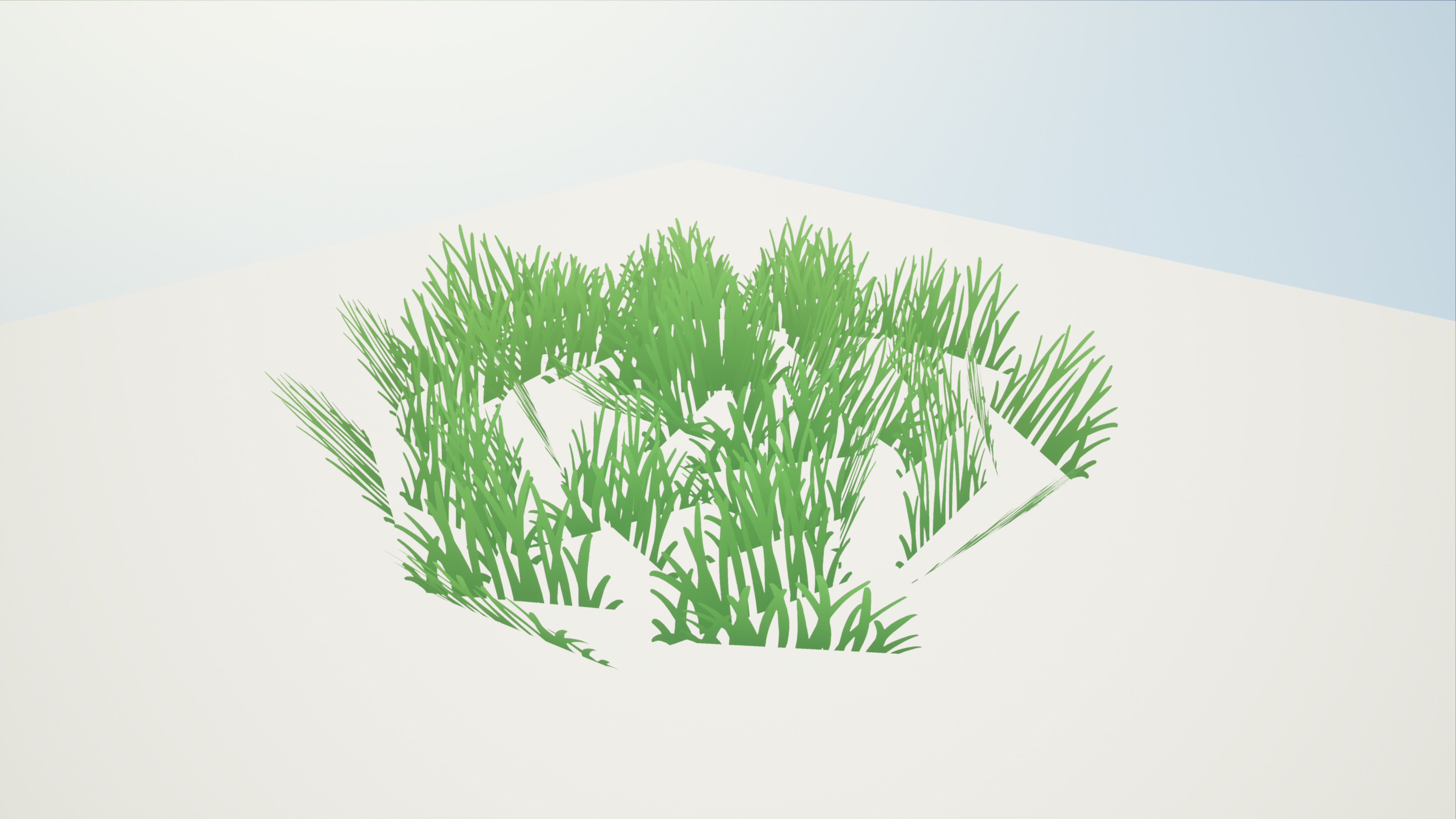Stylized grass Low-poly 3D model_4