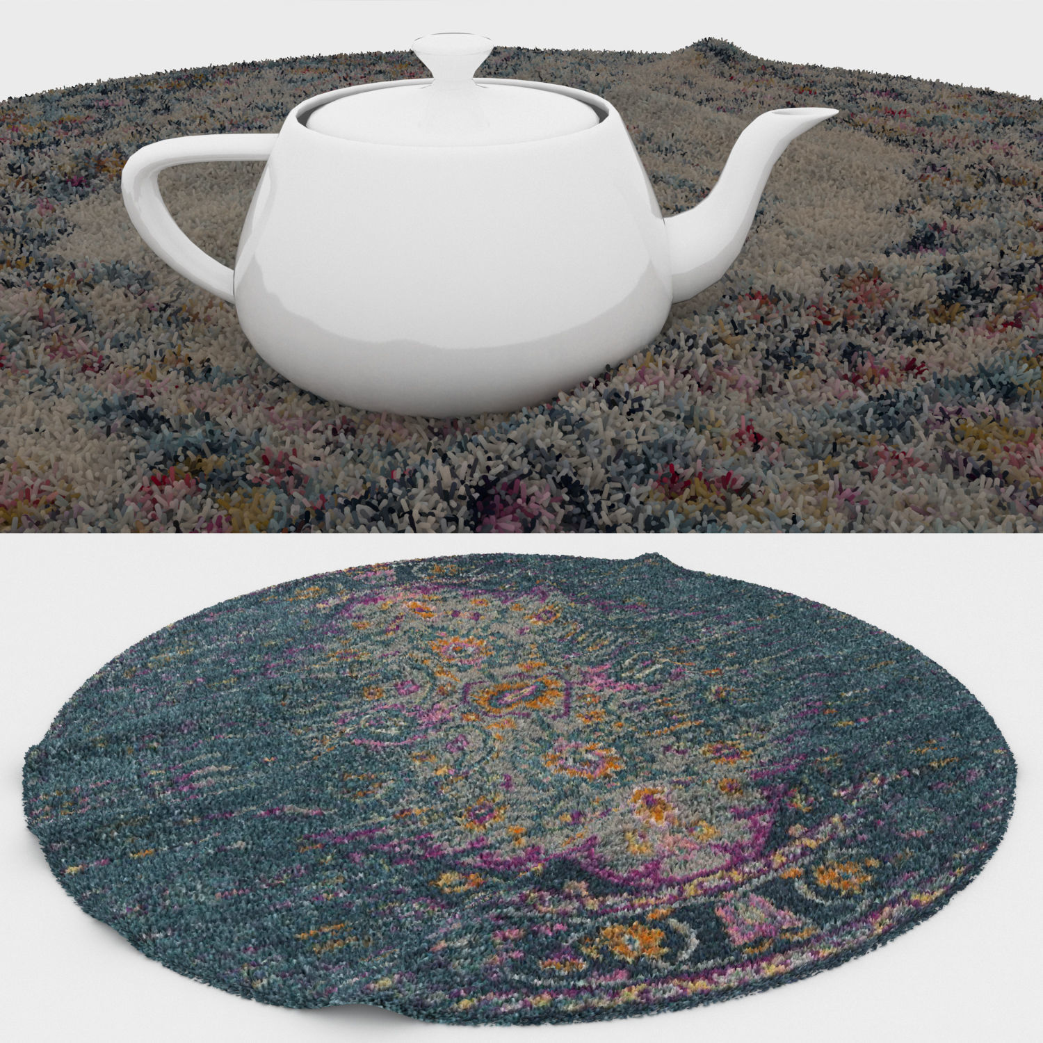Round Rug Set 195 3D model_2