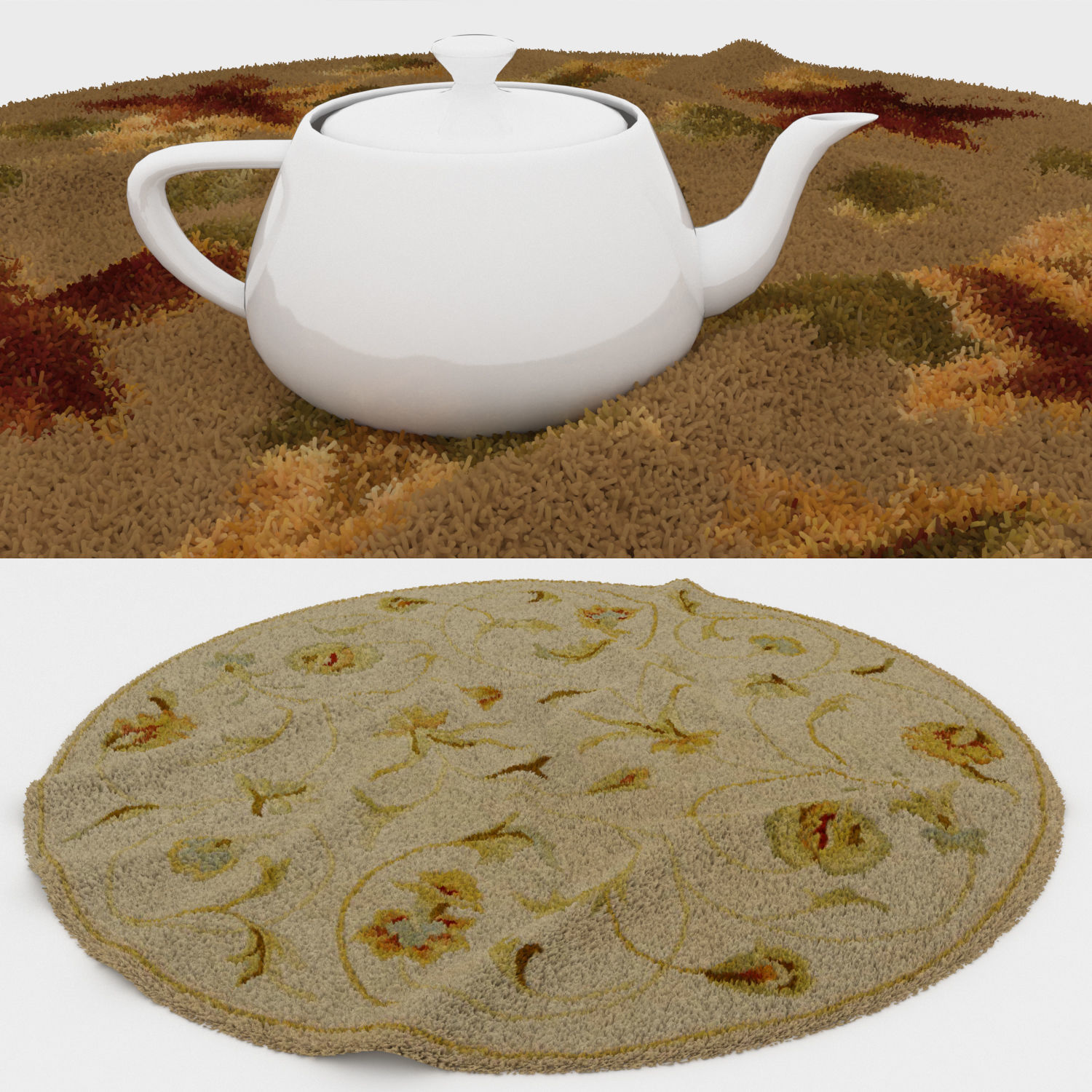 Round Rug Set 196 3D model_2