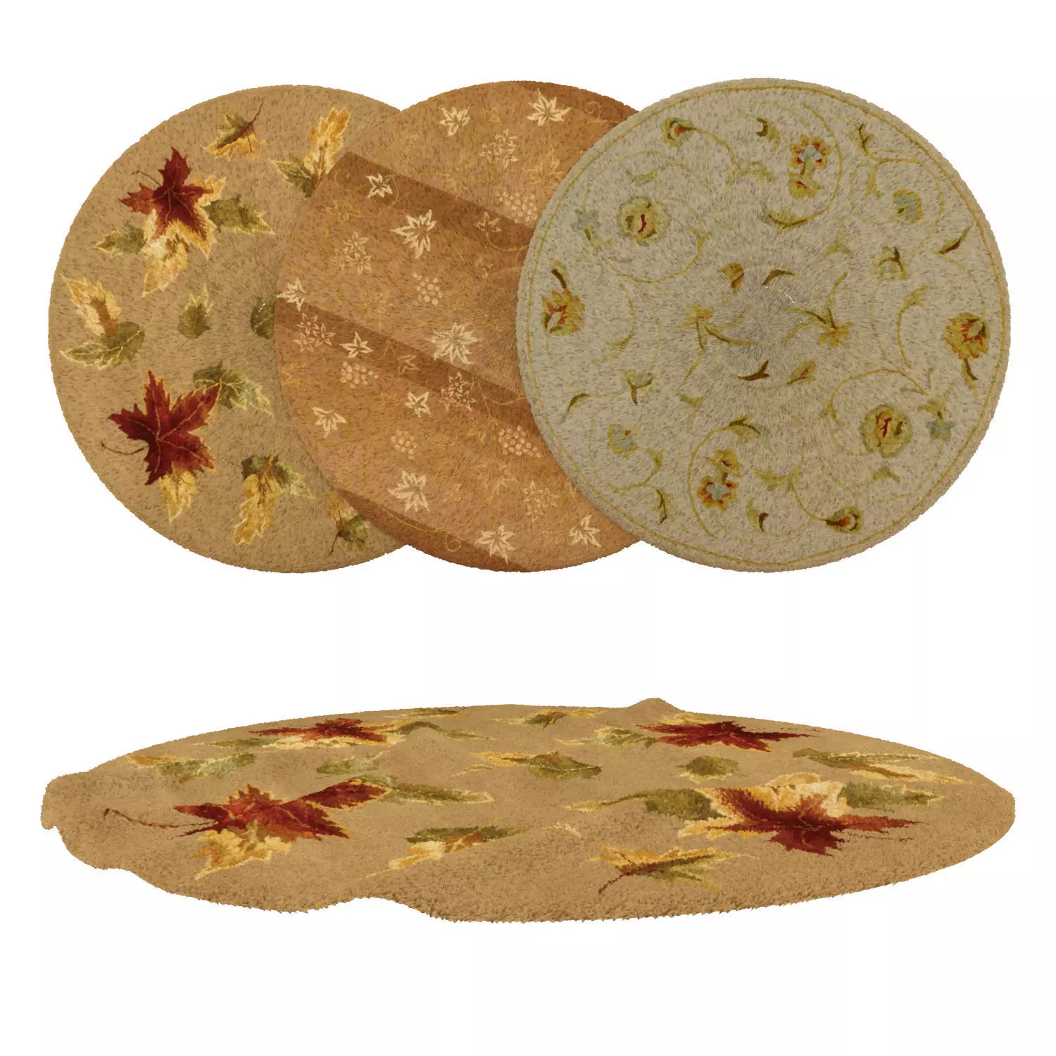 Round Rug Set 196 3D model_0