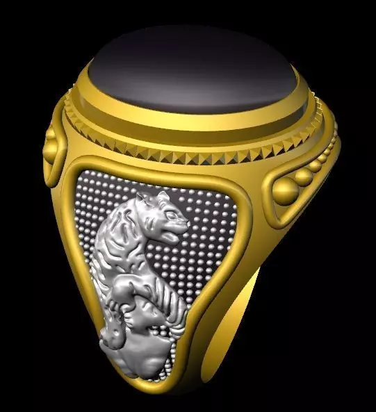 tiger unique both side ring 3D print model