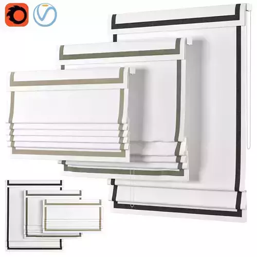 Roman Curtains 23 LOGANOVA Shades FAUX LINEN BORDER