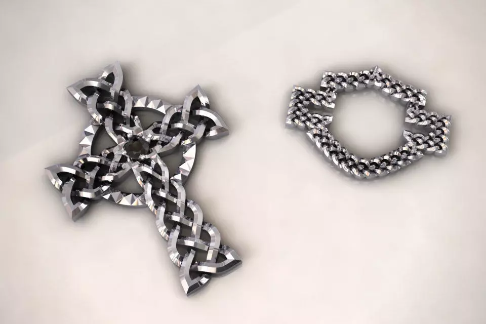 HD Bar and Shield and Celtic Cross 3D print model_0