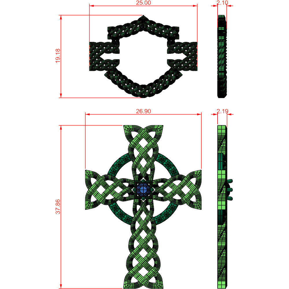 HD Bar and Shield and Celtic Cross 3D print model_2
