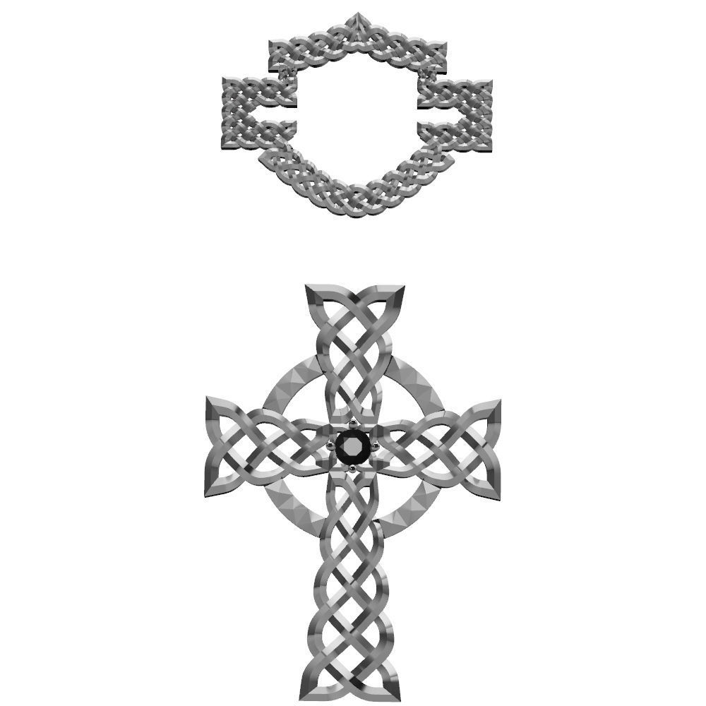HD Bar and Shield and Celtic Cross 3D print model_1