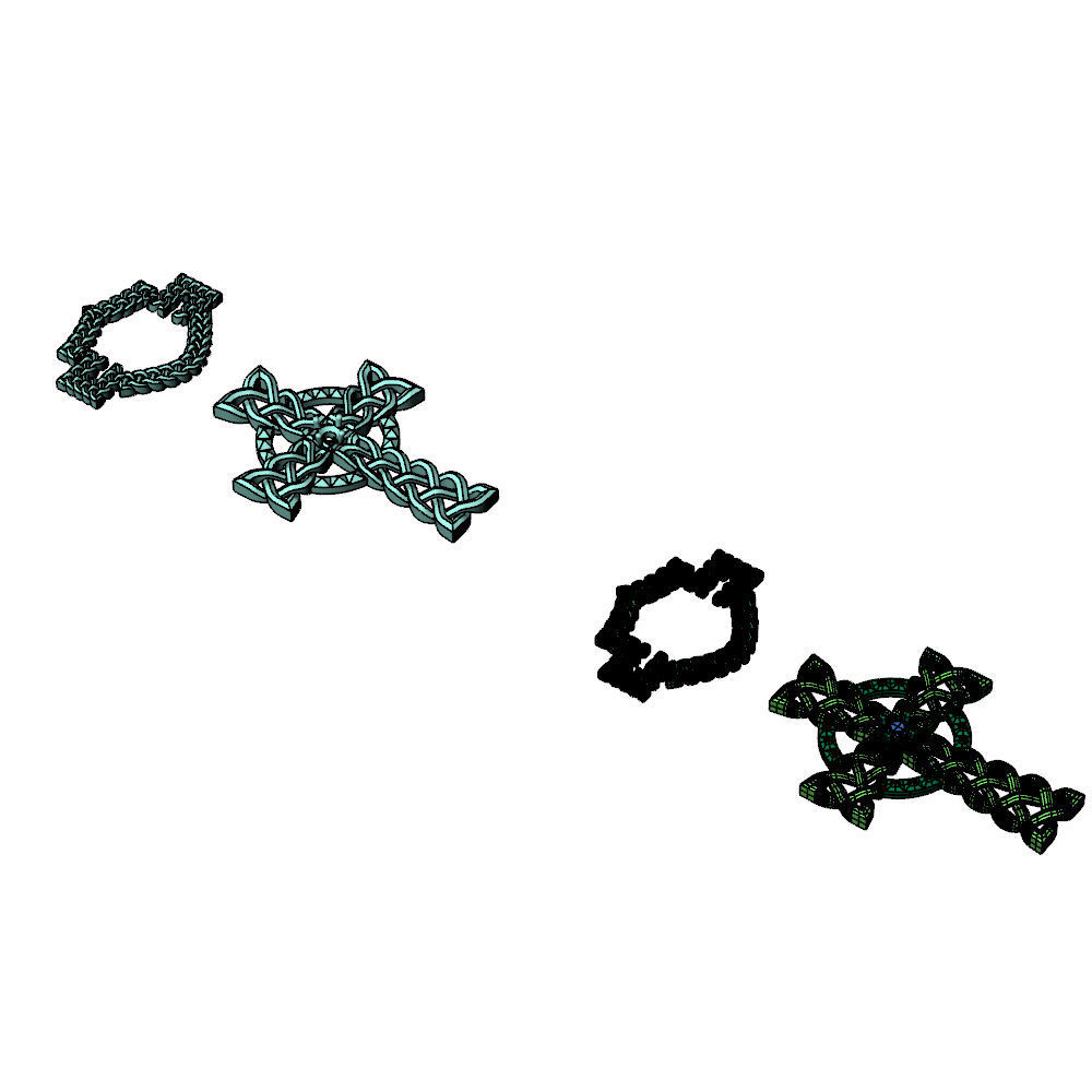 HD Bar and Shield and Celtic Cross 3D print model_4