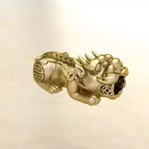 CHARM 3D PRINT golden lion figurine