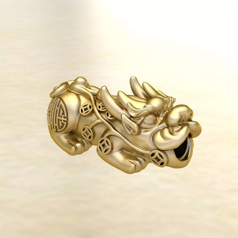 CHARM 3D PRINT gold dragon 3D print model_0