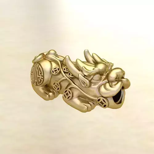 CHARM 3D PRINT gold dragon